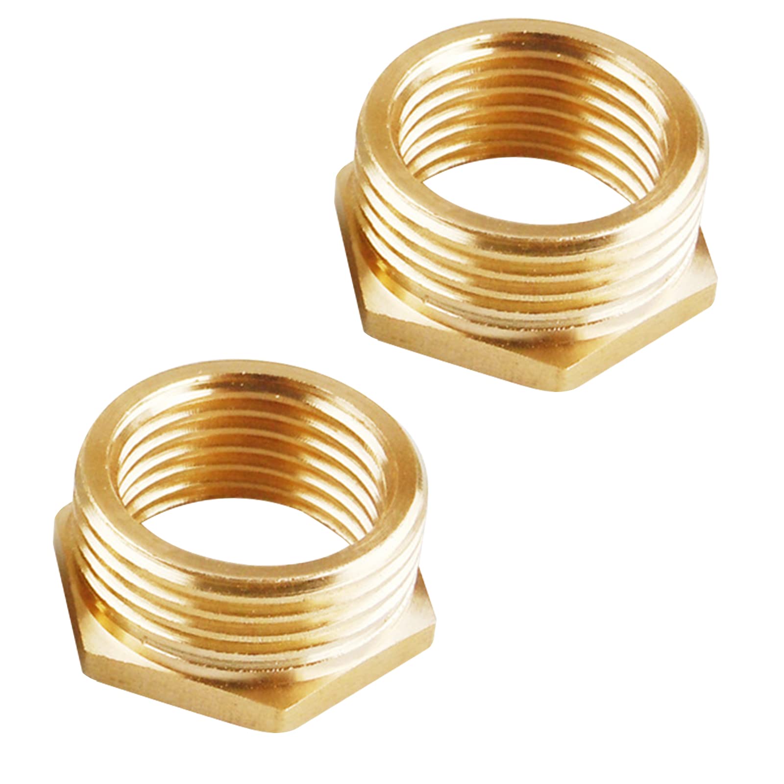 2 Pack G1/2 Female to GHT 3/4 Male Brass Hose Adapter - Threaded Pipe Fitting Connector Coupler for Garden Water Hose - Perfect for Irrigation, Sprinkler Systems & Outdoor Plumbing Connections