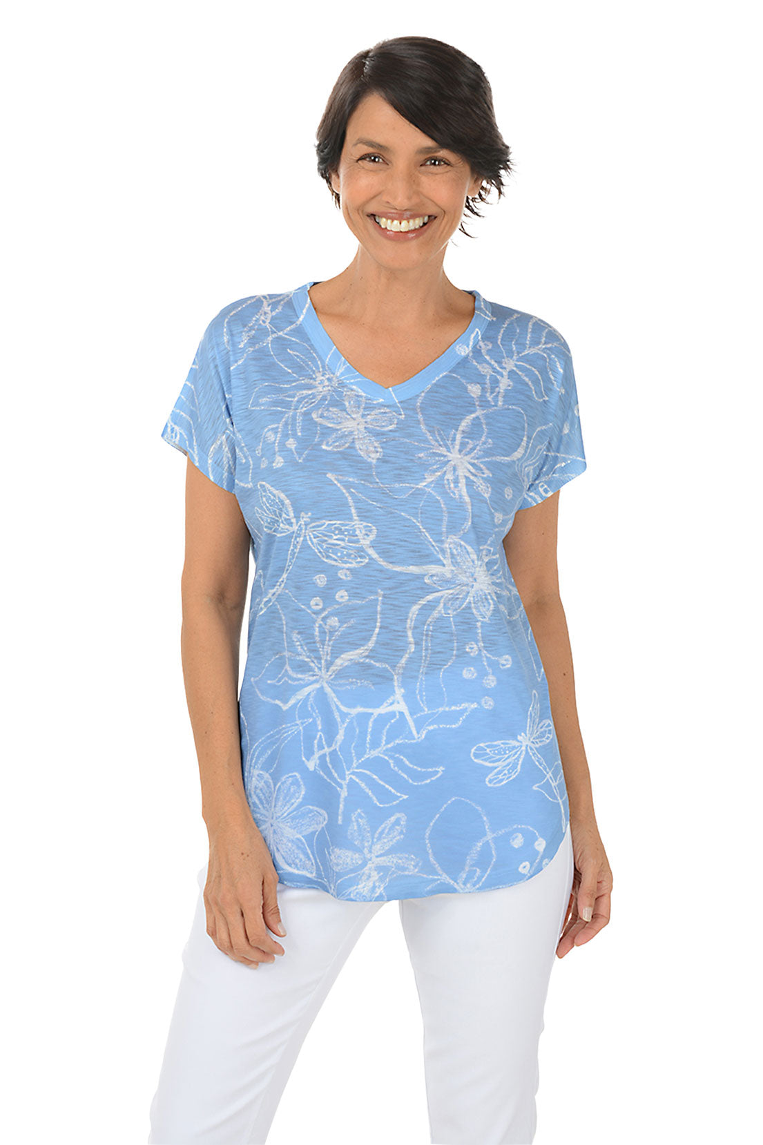 Petite Darling Short Sleeve Slub Knit Top - Women's Casual Summer T-Shirt for Everyday Wear & Date Nights