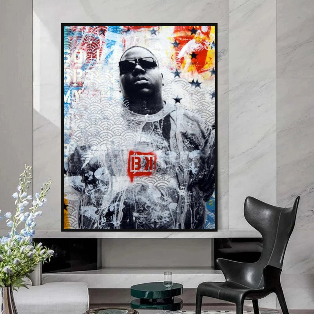 Biggie Smalls Canvas Wall Art - Official Rapper Merchandise Poster - Perfect for Hip Hop Fans, Music Room Decor & Urban Home Wall Art