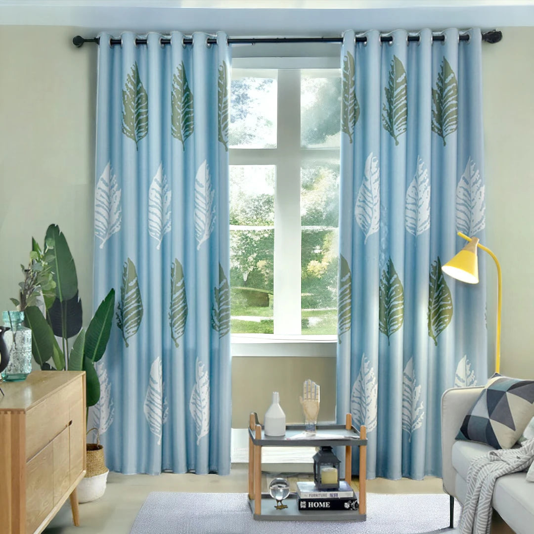 Reyna Rustic Botanical Blackout Thermal Insulated Custom Curtains for Bedroom & Living Room - Energy Efficient Window Treatment for Privacy & Light Control