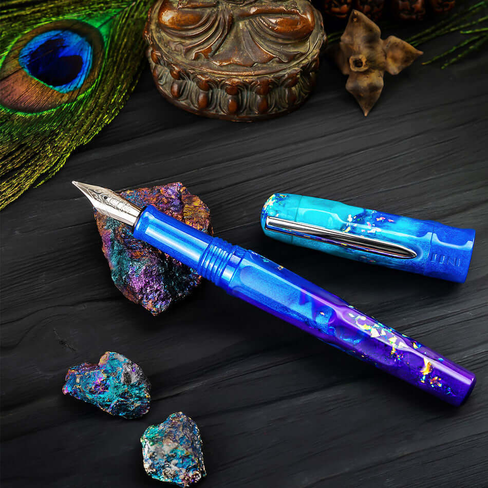 Benu Talisman Fountain Pen with Peacock Ore Finish - Elegant Writing Instrument for Calligraphy, Journaling & Gift Giving