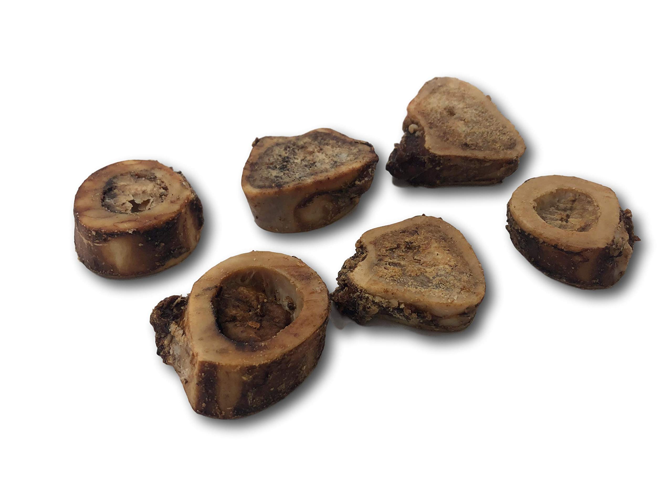 Premium USA-Made Dog Bones with Bone Marrow - Long-Lasting Natural Beef Femur Chews for Small Dogs (3 Pack of 6 Slices) - Perfect for Teething, Training & Dental Health