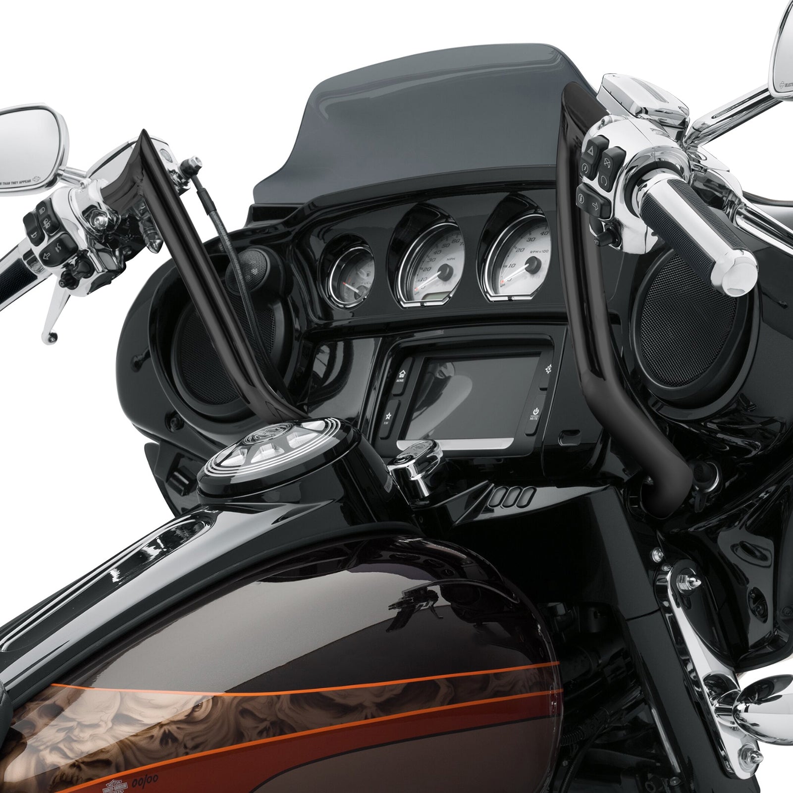 2014-2023 Harley-Davidson Touring Street Glide CVO Electra Glide Motorcycle Handlebar - Gloss Black Pre-Wired Bagger Handlebars for Custom Cruiser & Long-Distance Riding