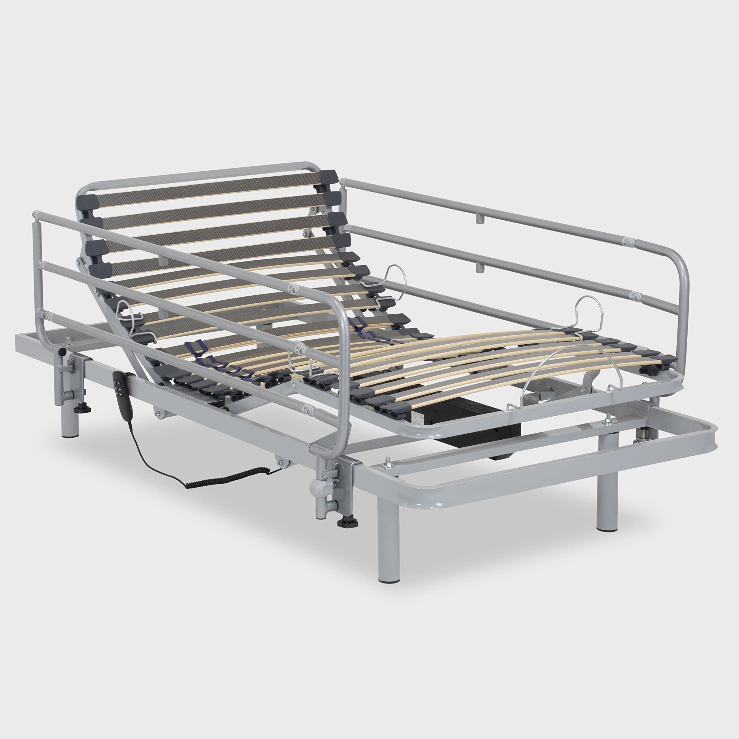 Geriafy - Foldable Bed Rails for Adjustable Beds | Heavy Duty & Easy to Install | Anti-Pinch Safety Guard (Set of 2) | Ideal for Elderly Care & Home Hospital Use