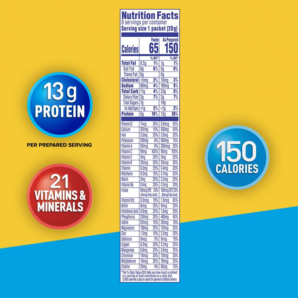 Carnation Breakfast Essentials Light Start Powder Drink Mix - Rich Milk Chocolate Flavor, 8 Single-Serve Packets | Quick & Nutritious Breakfast Solution for Busy Mornings, Workouts & On-the-Go Lifestyles