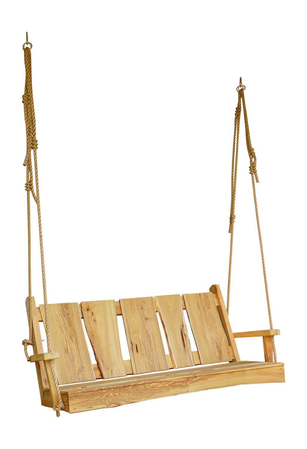A&L Furniture Blue Mountain Timberland Swing with Rope - Heavy Duty Wooden Porch Swing for Outdoor Garden, Patio, Backyard Relaxation