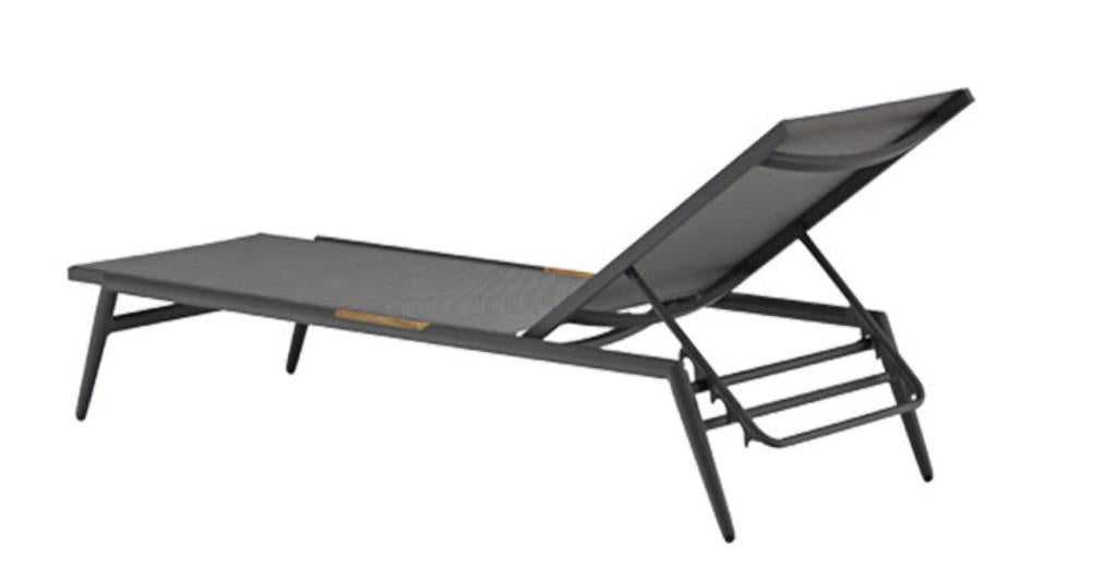 Stylish Couture Jardin Polo Outdoor Chaise Lounge in Anthracite - Perfect for Patio, Poolside, and Garden Relaxation