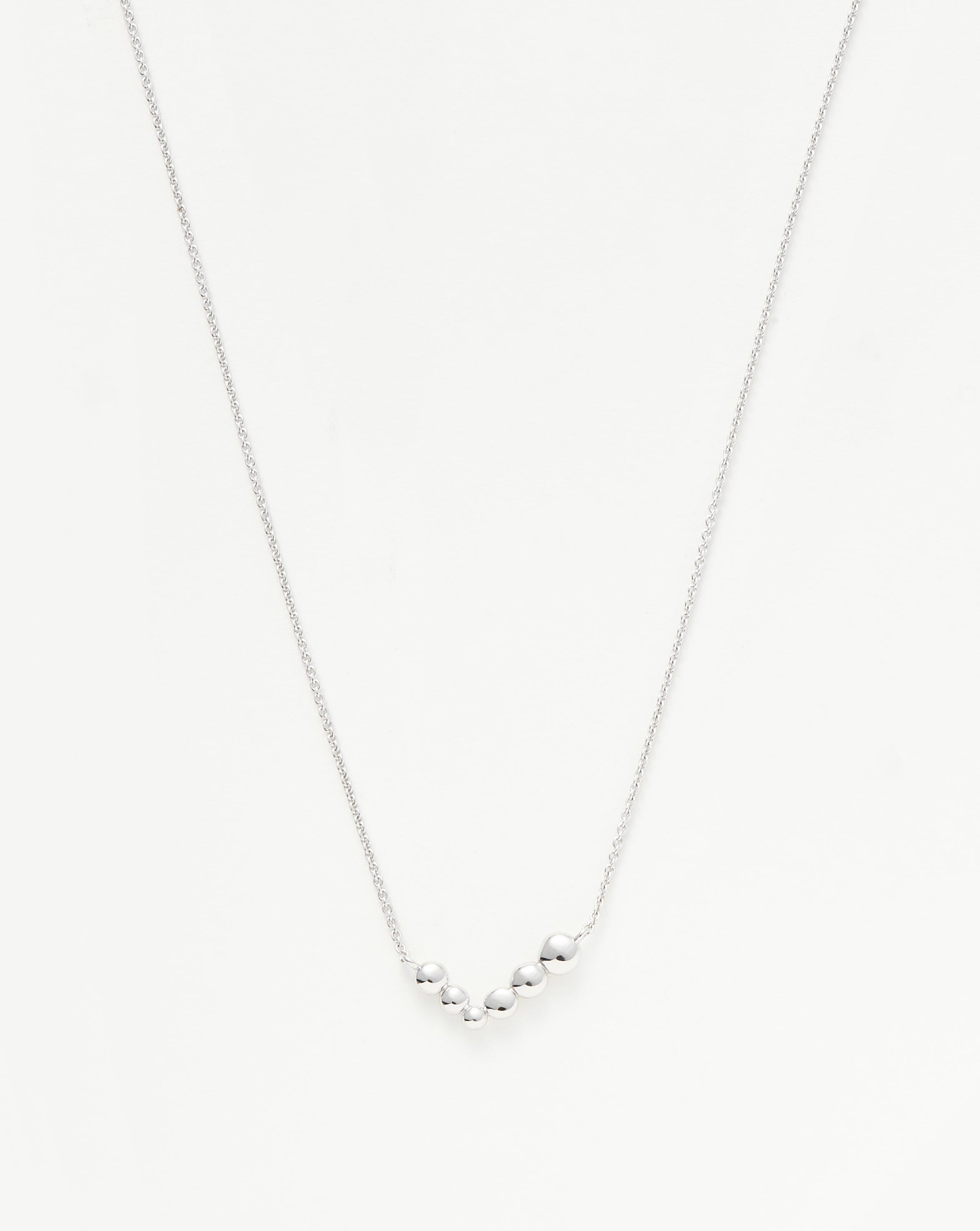 Beaded Floating Necklace | Sterling Silver Jewelry for Women | Elegant Layered Pendant Necklace for Daily Wear & Special Occasions