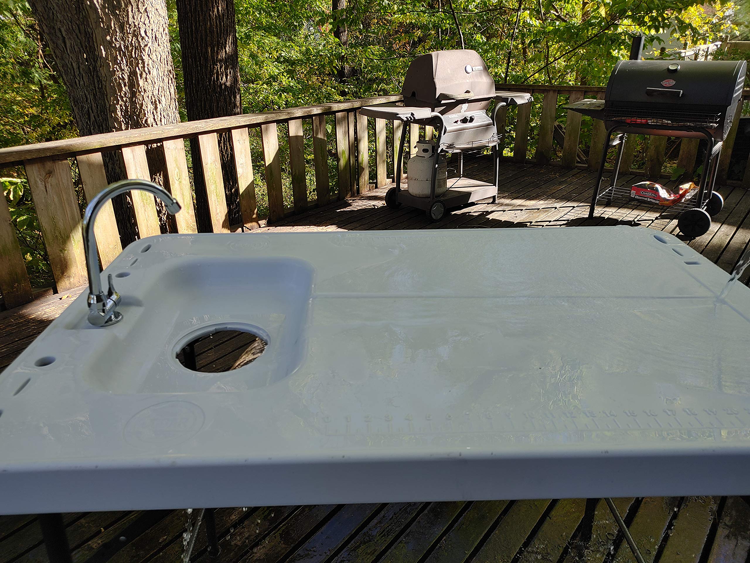 Premium Extra-Large Fish & Game Cleaning Table with Sink & Folding Legs - Heavy-Duty Outdoor Hunting & Fishing Processing Station for Camping, Backyard, and Field Dressing