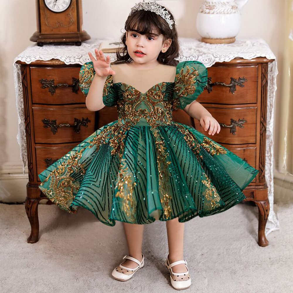 Luxury Sequin Flower Girl Dresses for Toddlers - Princess Wedding Party & Pageant Ball Gown Tutu Dress for Special Occasions