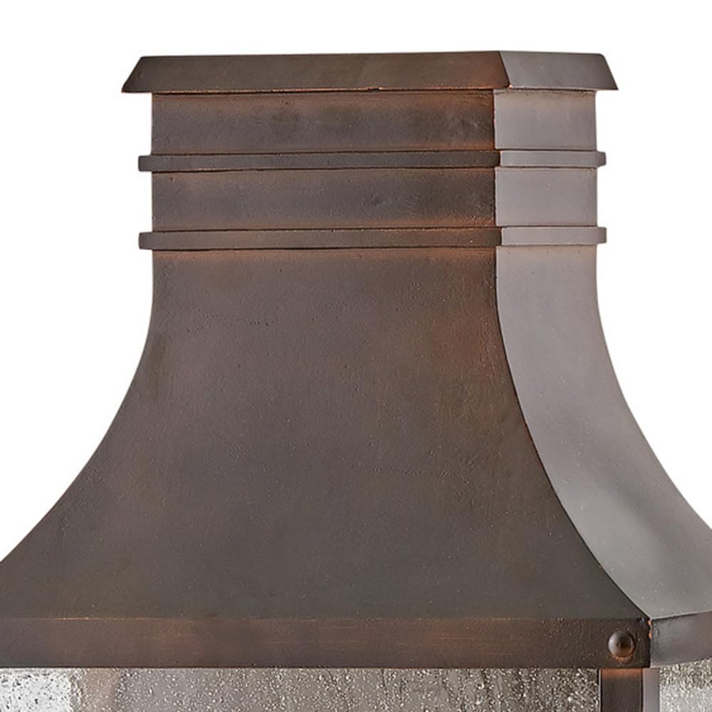 Hinkley Beacon Hill Medium Wall Mount Outdoor Lantern - Estate Series, 2-Light Aluminum Fixture with Clear Seedy Glass & Blackened Copper Finish - Perfect for Porch, Patio, and Garden Lighting