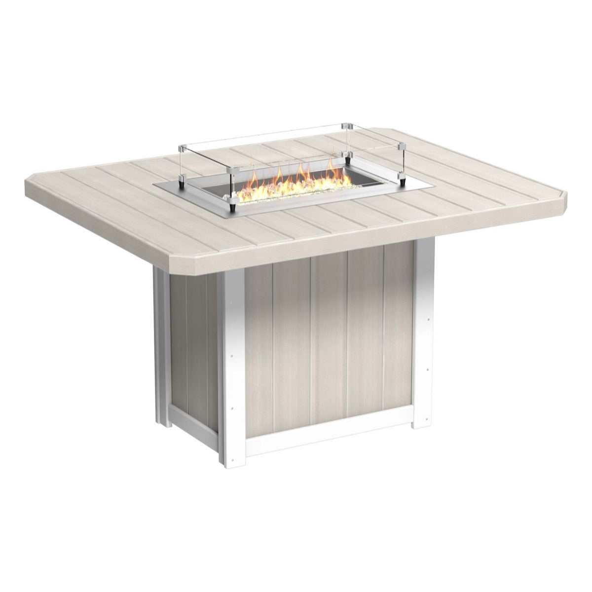 LuxCraft Lumin 62 Inch Outdoor Rectangular Fire Table - Patio, Deck & Backyard Fire Pit for Cozy Gatherings