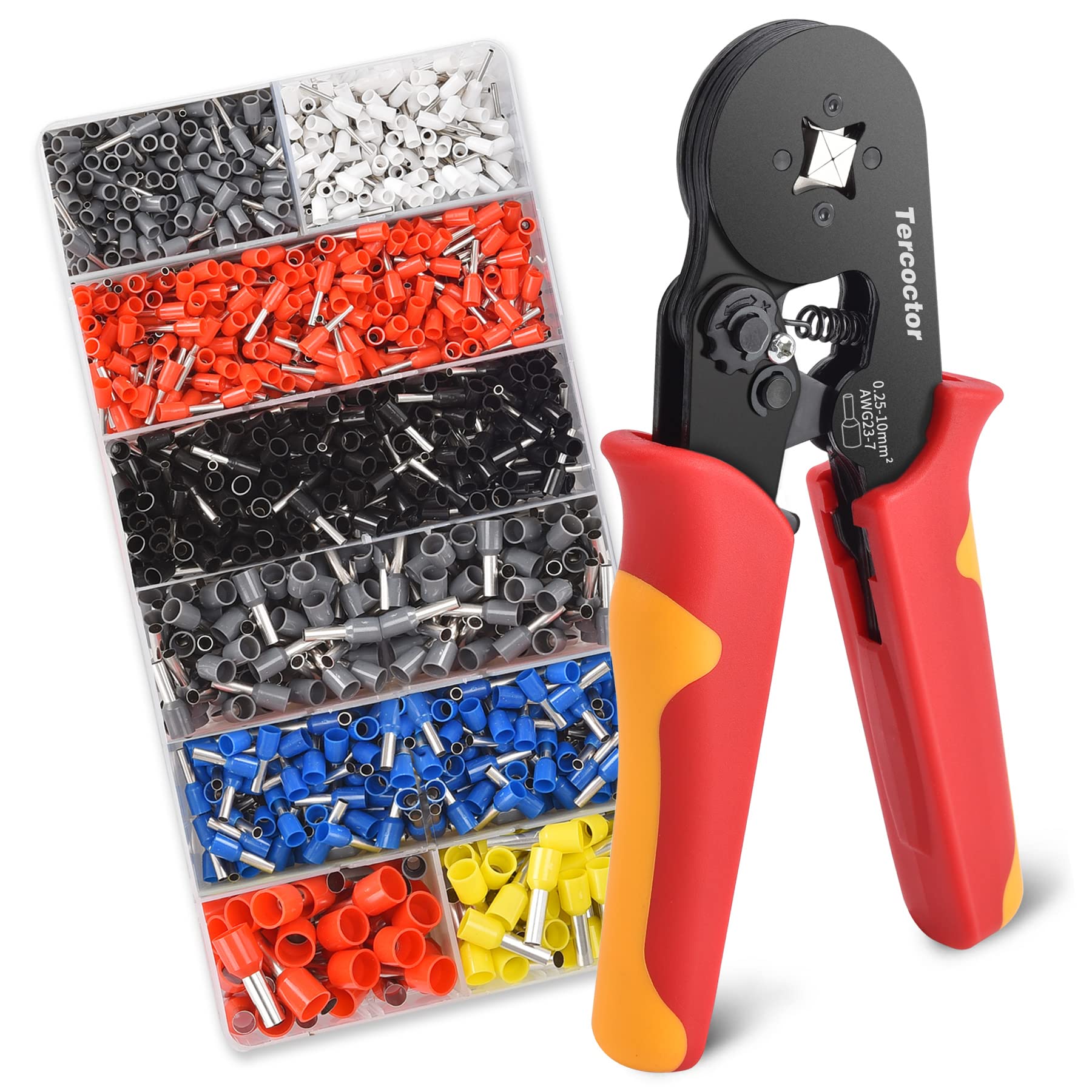 Professional Ferrule Crimping Tool Kit with 1200PCS Wire Ferrules - AWG 23-7 Electrical Wire Connectors & Crimper for Secure Wiring - Perfect for DIY Electronics, Home Wiring, and Industrial Electrical Projects