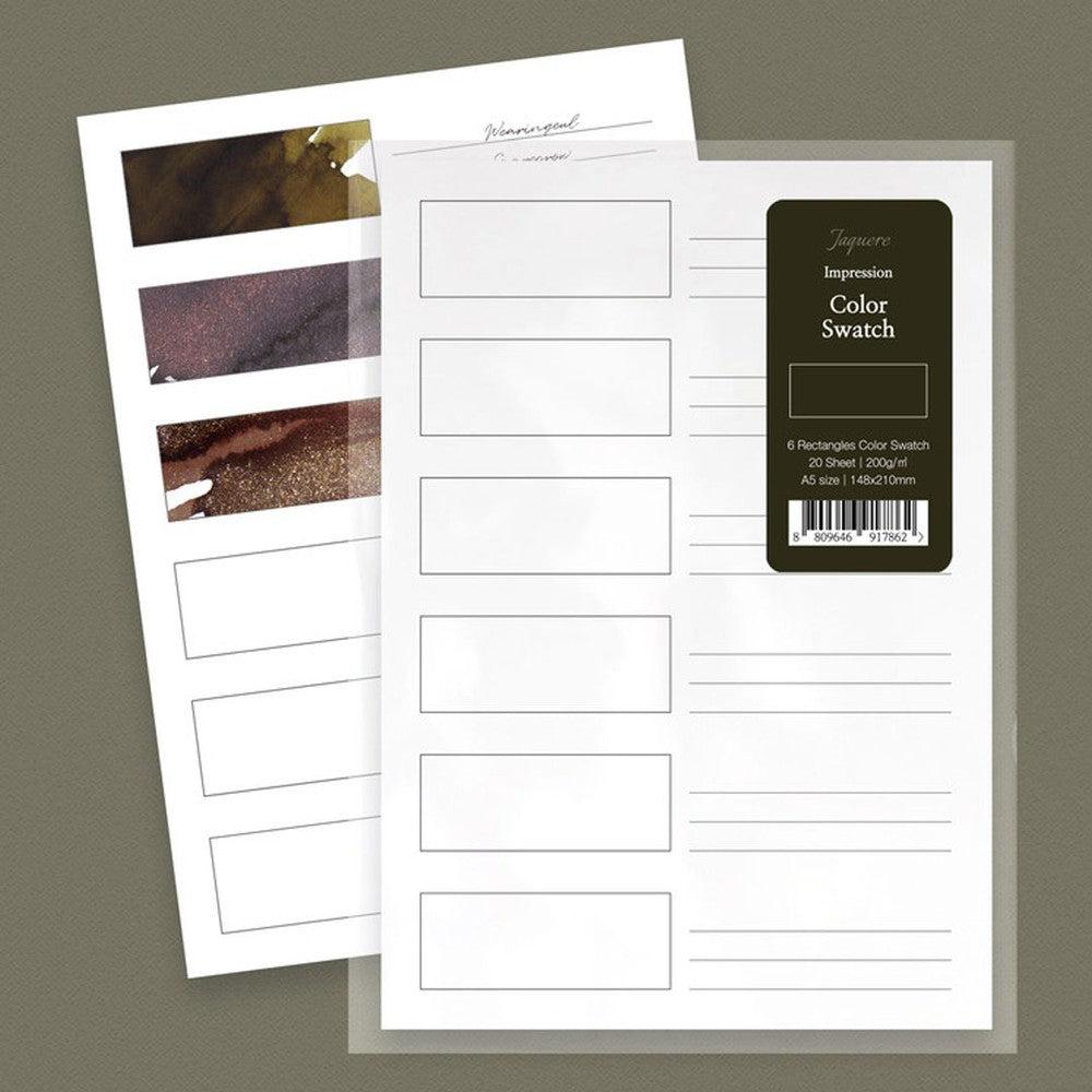 Premium Wearingeul Ink Swatch Paper (A5 Size) - 6 High-Quality Test Rectangles for Fountain Pen & Calligraphy Ink Sampling