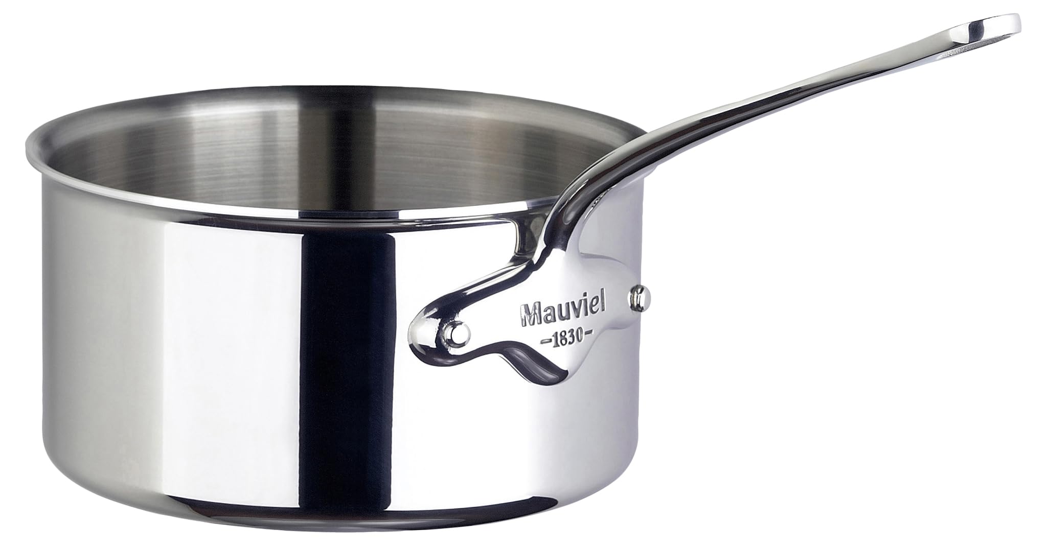 Premium Mauviel M'Cook 5-Ply Stainless Steel Saucepan with Cast Handle - 1.8 Quart French-Made Cookware for Professional Chefs & Home Cooking - Perfect for Sauces, Stews & Gourmet Recipes