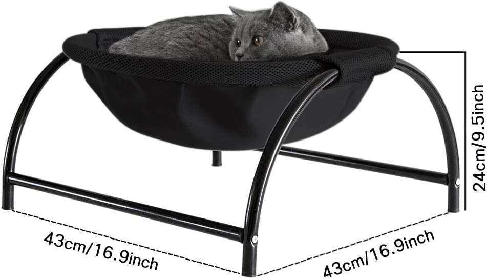 Premium Cat & Dog Hammock Bed - Washable, Detachable & Breathable Pet Sleeping Supplies for Indoor & Outdoor Use - Easy Assembly, Stable Design (16.9