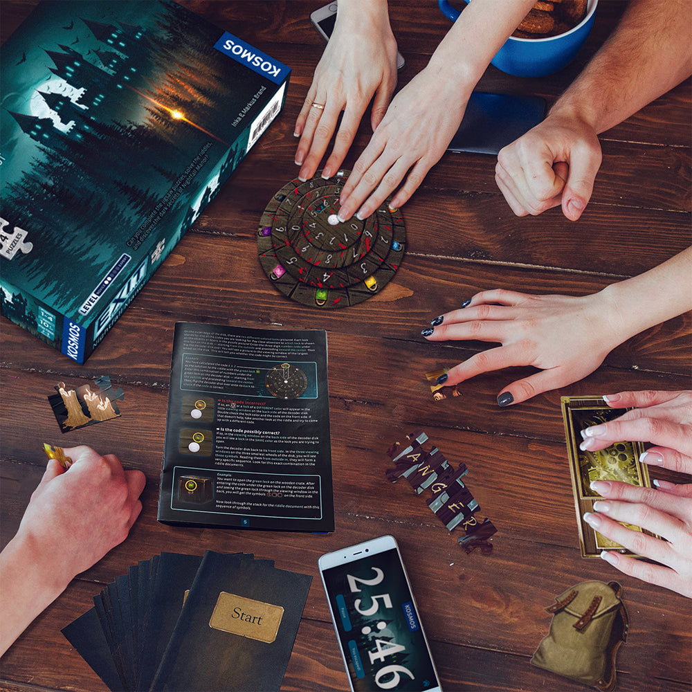 EXIT: Nightfall Manor - Escape Room Board Game with 4 Challenging Puzzles | Perfect for Family Game Night & Team Building Activities