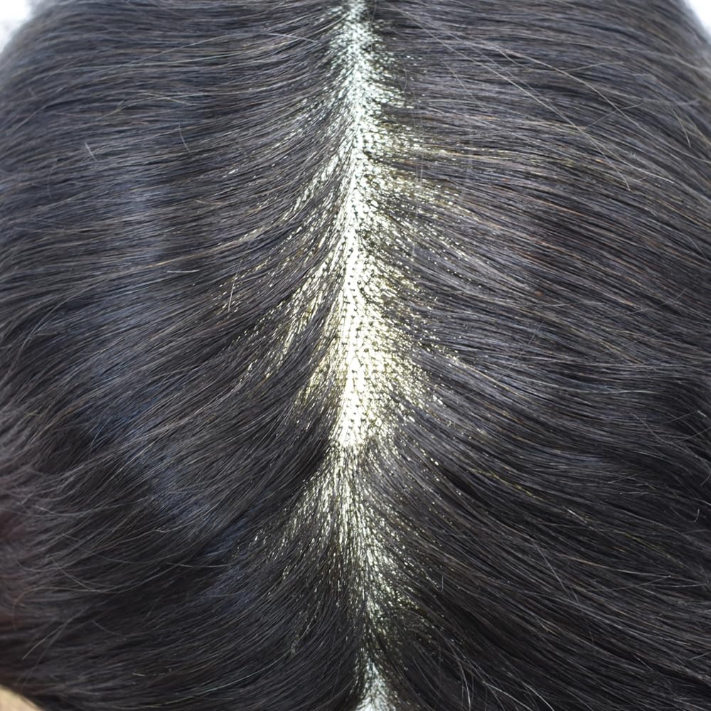 Premium Men's Toupee Hair Replacement System - Fine Mono Lace Front with Poly Skin PU Base - 5
