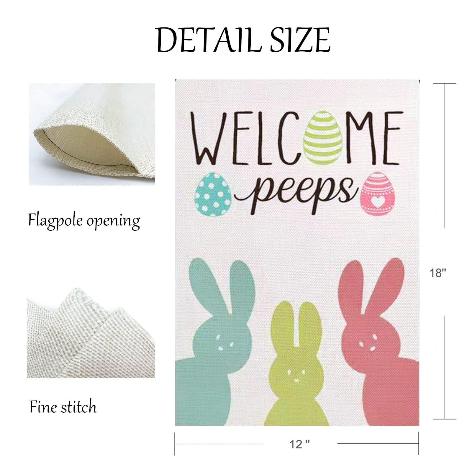 Easter House Flag 12×18 Inch - Double Sided Burlap Vertical Garden Flag for Spring & Summer Decor | Farmhouse Yard, Outdoor, Porch, Welcome Decoration