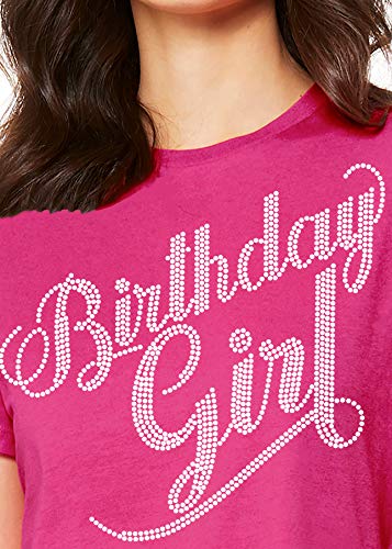 Birthday Girl - Flourish Rhinestone (Magenta Pink)