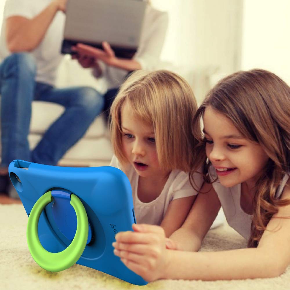 NLR Fun Pepkoo Kids Shockproof iPad Case - Lightweight Full Body Protective Cover with Foldable Handle Stand for 9.7