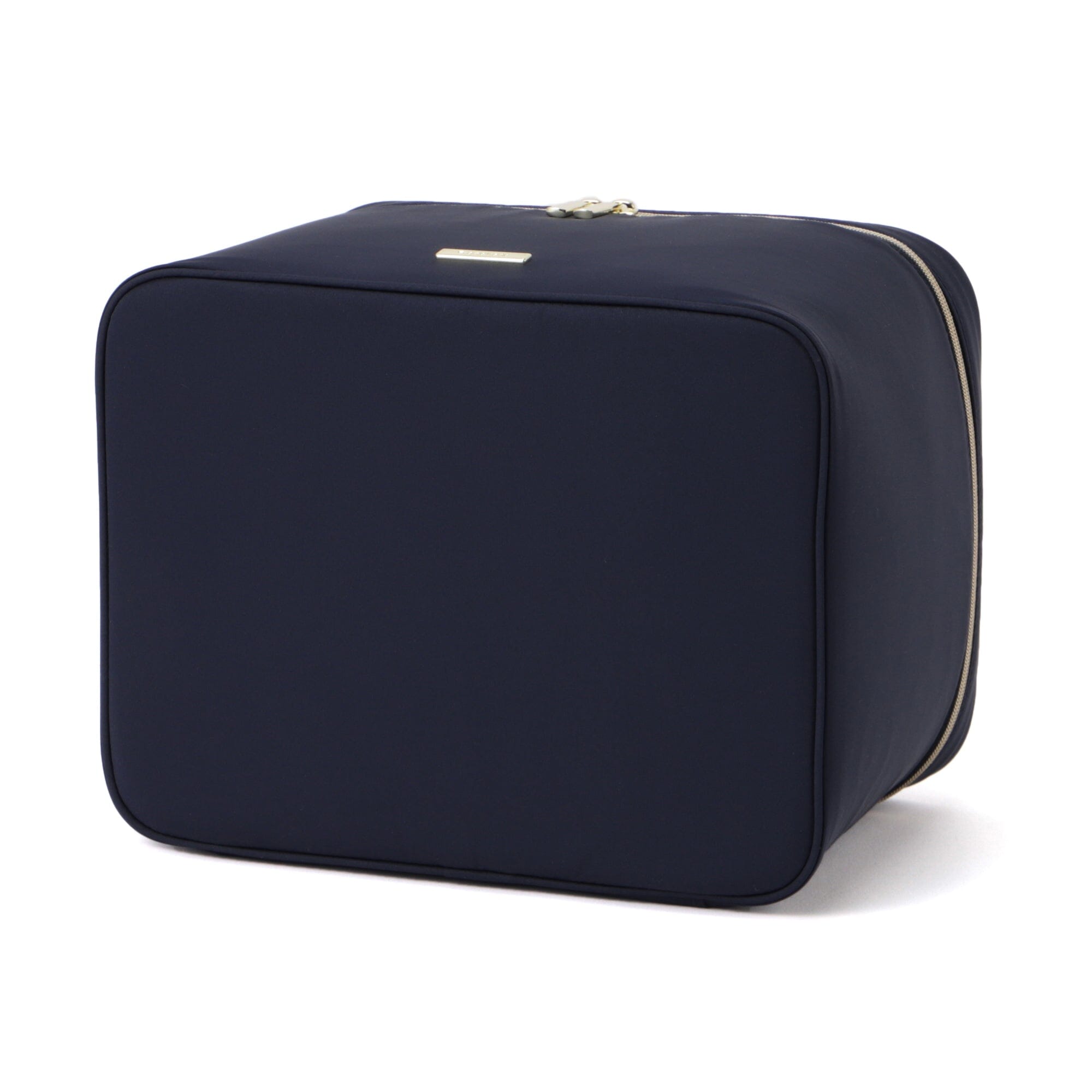 Frilled Vanity Pouch for Women - Navy Blue Makeup Bag with Zipper Closure | Perfect for Travel, Gym & Everyday Essentials Storage