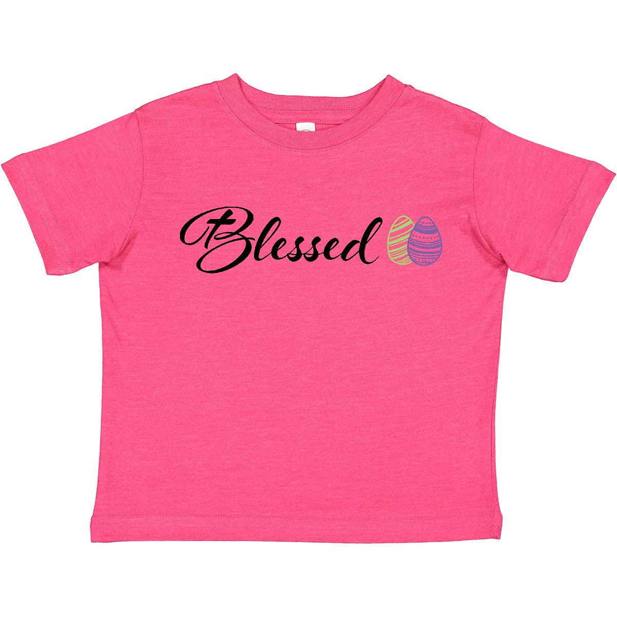 Easter Blessed Toddler T-Shirt with Green & Purple Eggs for Holiday Outfits
