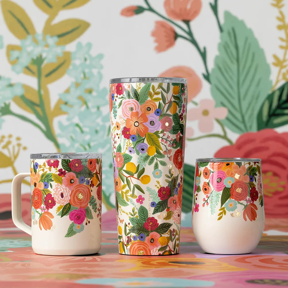 16 oz Rifle Paper Co Ceramic Coffee Mug - Garden Party Cream Floral Design, Perfect for Tea, Coffee & Hot Chocolate at Home or Office