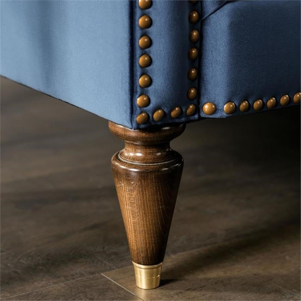 Furniture of America Tidi Transitional Fabric Tufted Loveseat in Blue - Stylish Sofa for Living Room, Office & Small Spaces