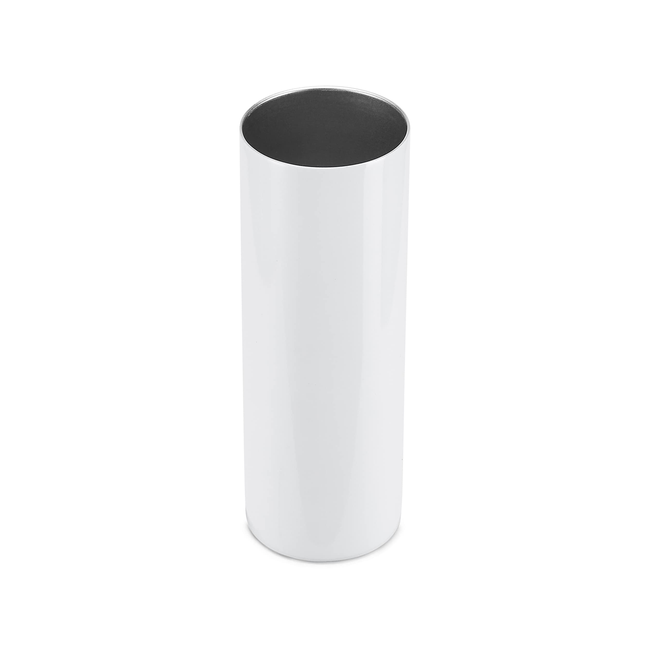Makerflo 20 oz White Skinny Sublimation Blank Tumbler with Lid & Straw - Pack of 25 | DIY Personalized Gifts for Christmas, Birthdays, Promotions | Compatible with Sublimation, Epoxy, UV DTF, Vinyl & Laser Engraving | Perfect for Home, Office, Gym & Outdoor Use