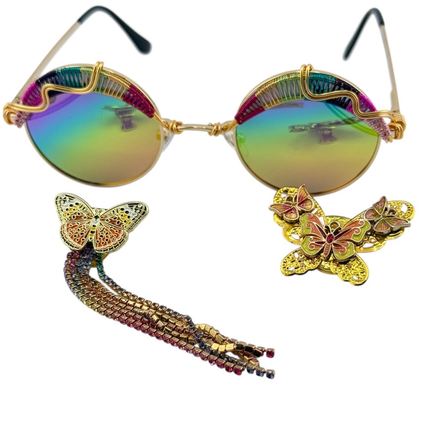 RAINBOW MONARCH 1 of 1 Spunclips™ - Unique Hair Accessories for Women, Girls | Perfect for Parties, Weddings & Everyday Style