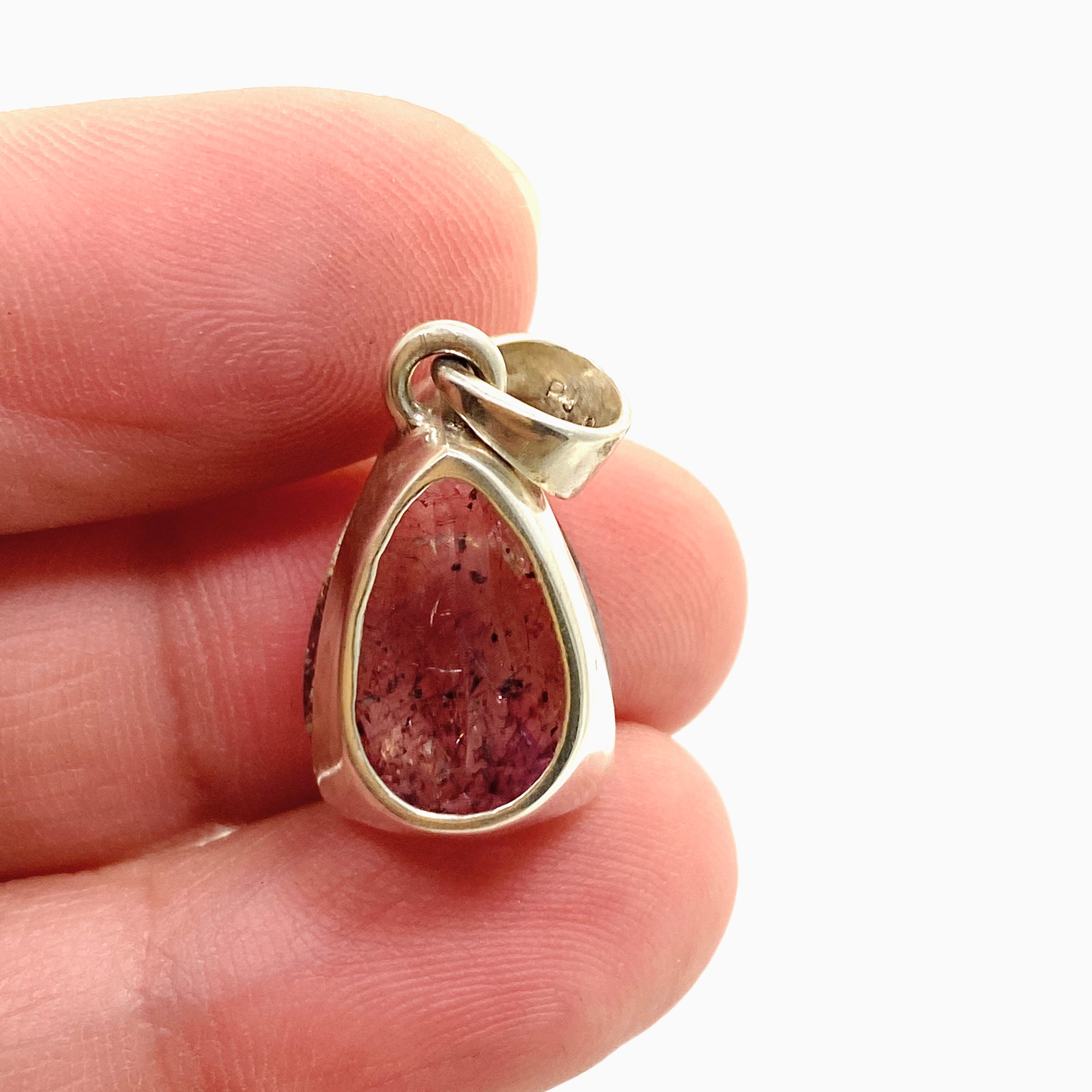 Lepidocrocite in Quartz Teardrop Faceted Pendant Necklace PPGJ1079 - Elegant Crystal Jewelry for Healing, Meditation & Spiritual Energy