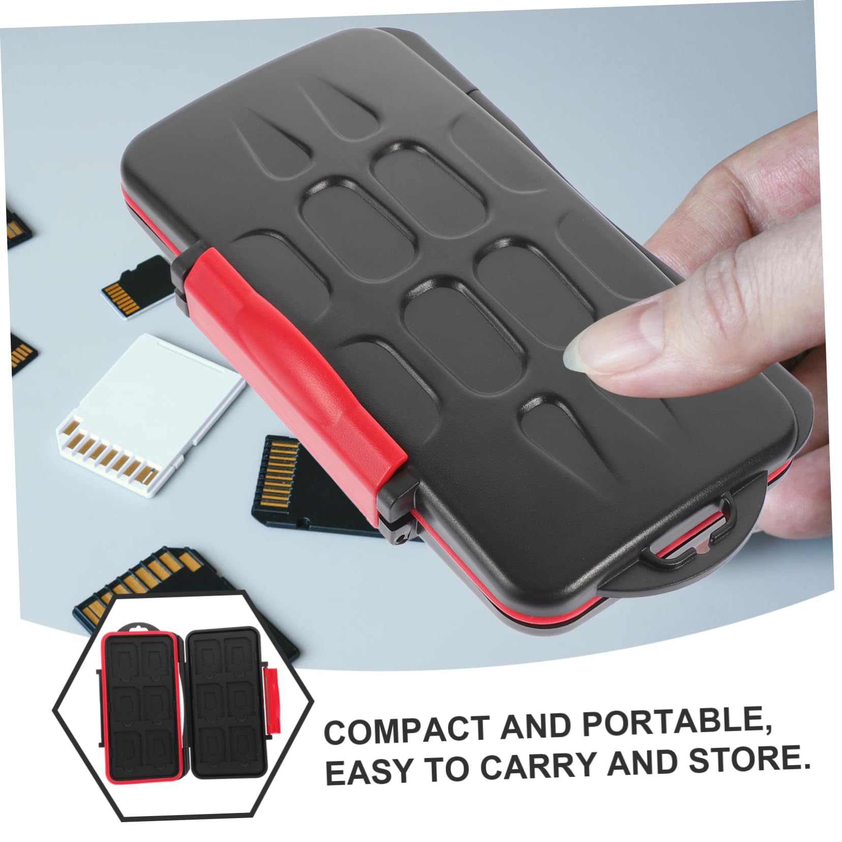 Waterproof Anti-Shock Memory Card Storage Case - Secure SD Card Holder for Camera, Laptop & Computer - Travel & Outdoor Photography Accessories