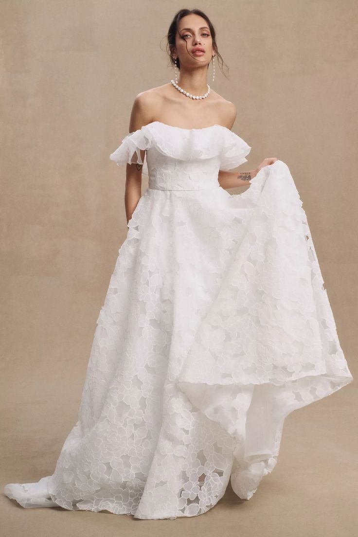 Jenny Yoo Priscilla Wedding Gown - Elegant A-Line Bridal Dress for Church Ceremony & Formal Events