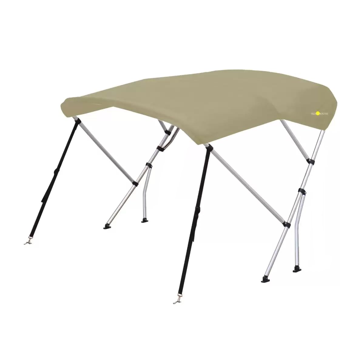 Oceansouth 3 Bow Bimini Top with Rear Support Poles - Waterproof Boat Canopy Cover with Storage Boot | UV Protection for Boats, Yachts & Pontoon | Perfect for Fishing, Cruising & Water Sports