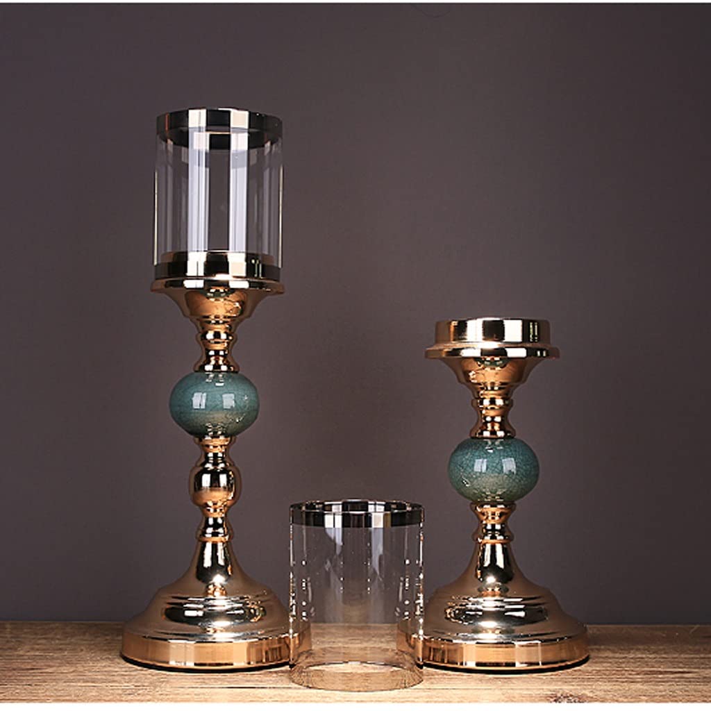 TOMYEUS Chinese-Style Ceramic Candle Holder - Elegant Home Decor for Dining Table, Romantic Dinner Lighting, Wine Cabinet Display | Perfect for Weddings, Parties & Cozy Evenings (Size A)