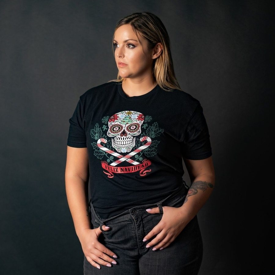Feliz Navidead Boyfriend Fit T-Shirt for Women - Black | Christmas Holiday Party Outfit & Casual Wear