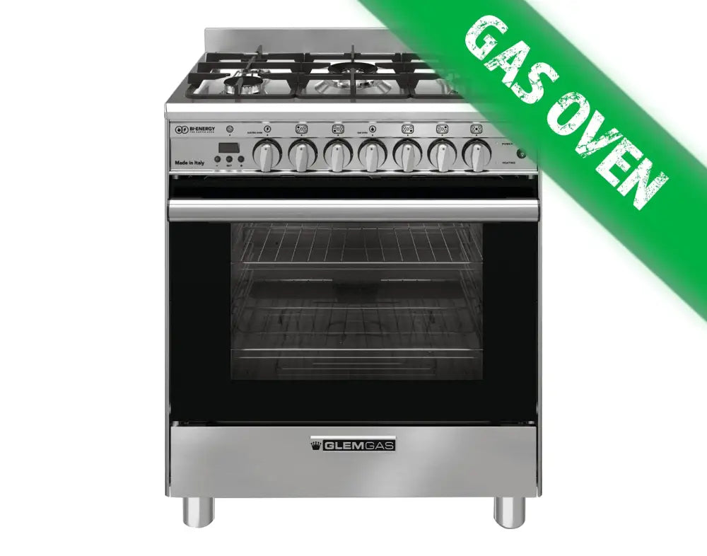 GLEM GB765DOP 70cm Stainless Steel Dual Fuel Gas and Electric Cooktop - Perfect for Home Kitchen, Restaurant & Outdoor Cooking