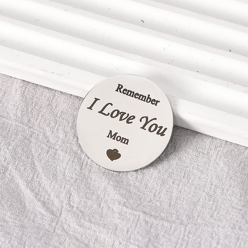 Pocket Hug Token Keychain - Double Sided Keepsake Gift for Mom, Women - Mother's Day, Birthday, Long Distance Relationship Gift from Daughter or Son - PU Leather Keychain for Comfort & Connection (Perfect for Travel, Work, or Daily Reminder of Love)