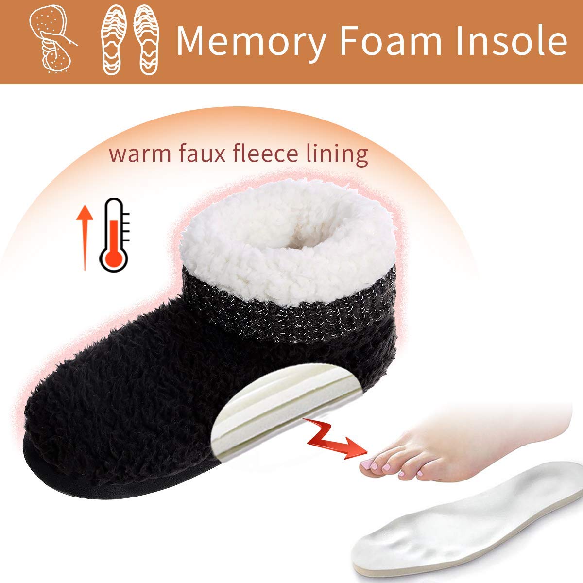 Women's Cozy Faux Fleece Fuzzy Ankle Bootie Slippers - Plush Lined House Shoes with Anti-Slip Sole for Indoor/Outdoor Wear - Perfect for Winter, Home, Office & Quick Errands