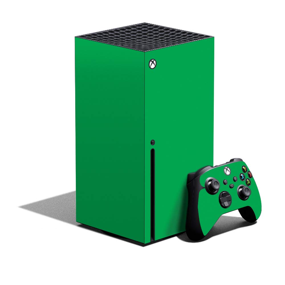 MightySkins Xbox Series X Skin Bundle - Solid Green Vinyl Decal Wrap Cover | Protective & Durable Custom Design | Easy to Apply & Remove | Made in USA | Perfect for Gaming Setup & Personalization