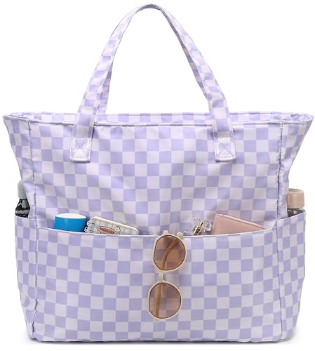 Checkerboard Purple and White