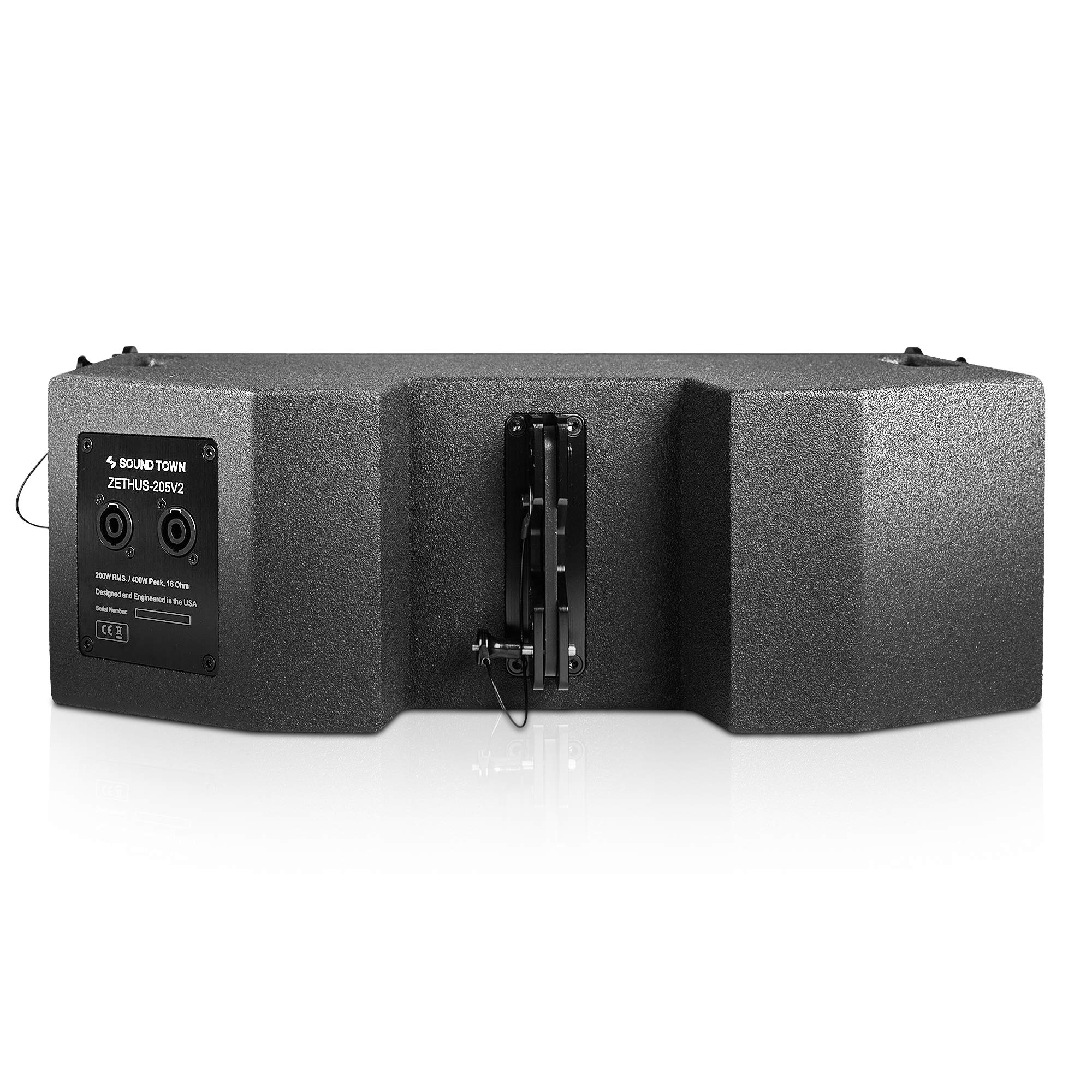 Sound Town ZETHUS Series 2x5 Line Array Speaker System with Titanium Compression Driver - Professional PA Loudspeaker for Live Music, DJ Events & Outdoor Concerts (ZETHUS-205V2, Black)