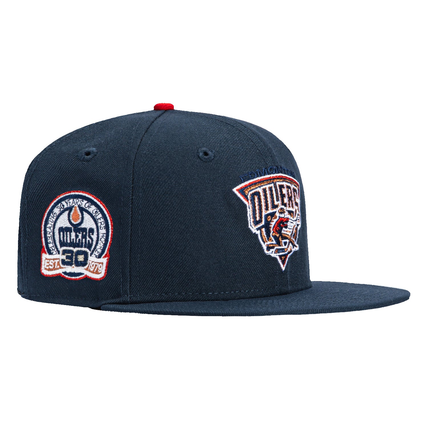 New Era 59Fifty Edmonton Oilers 30th Anniversary Patch Snapback Hat - Navy Blue NHL Hockey Cap for Men & Women - Perfect for Games, Collecting & Fan Gear