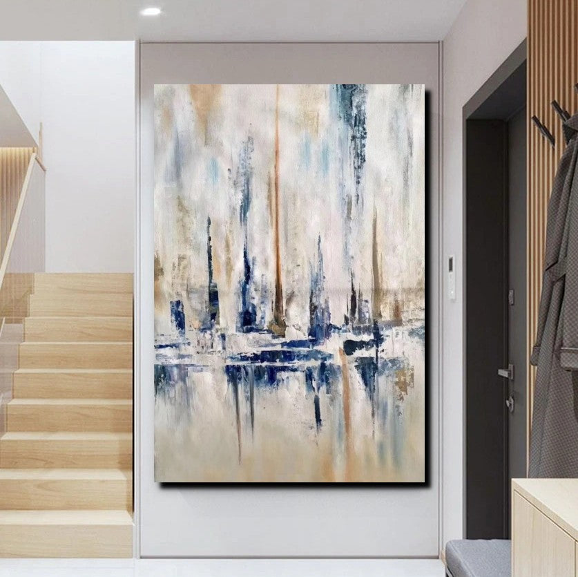 Abstract Sail Boat Painting - Large Modern Acrylic Canvas Wall Art for Living Room, Contemporary Home Decor | Perfect for Coastal, Nautical & Beach House Decor