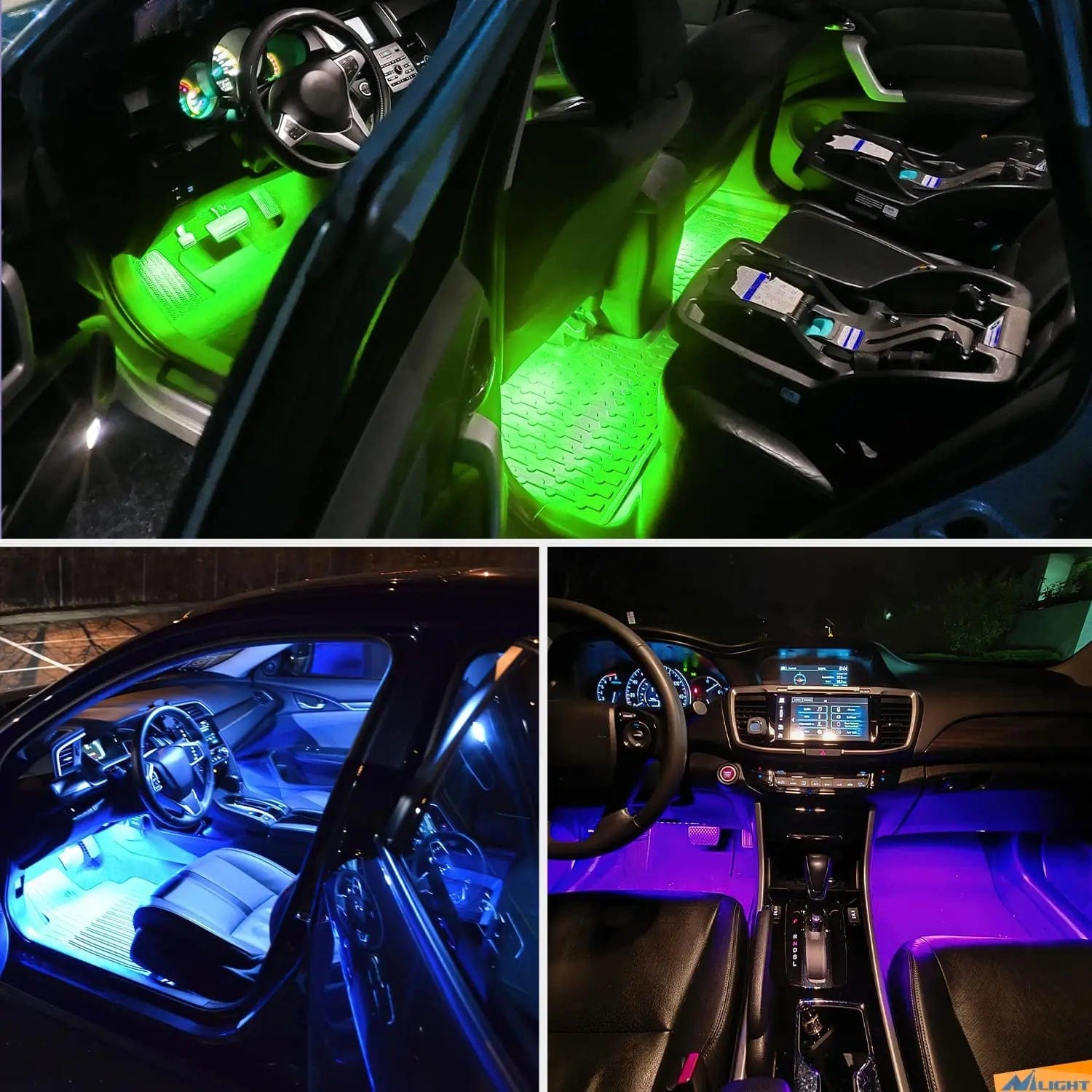 48 LEDs RGB Interior Car Light Strip with APP & Remote Control - 4PCS Set for Car, Truck, Bedroom, Gaming Room & Home Decoration