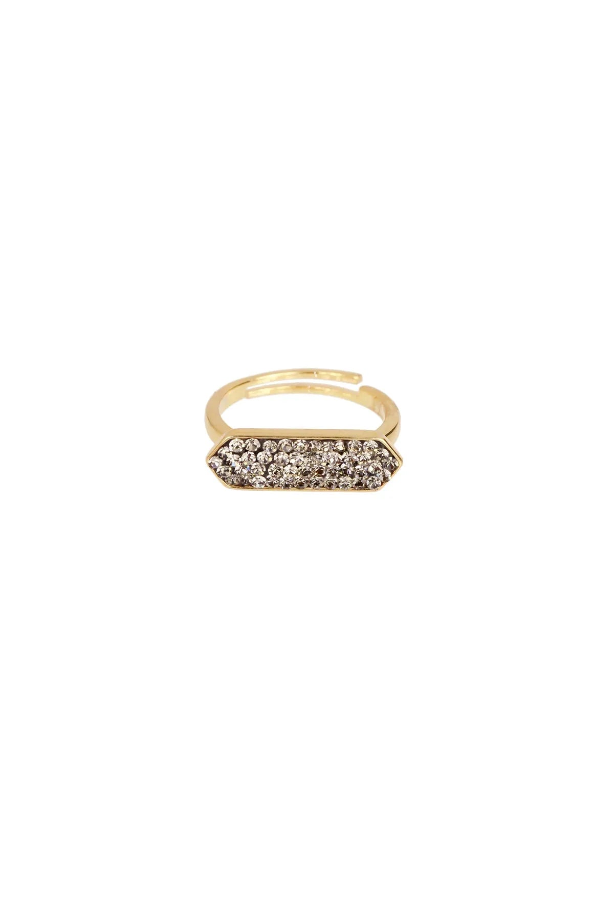 Elegant Gold Plated Crystal Bar Ring for Women - Perfect for Parties, Weddings & Everyday Wear