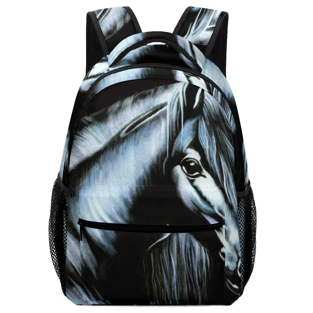 XOLLAR Large Travel Backpack - Lightweight Black Horse Design Casual Daypack for School, College, Teens & Adults | Perfect for Hiking, Commuting & Daily Use