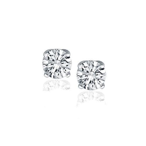 14K White Gold Diamond Stud Earrings (1 CTTW) - Classic 4-Prong Setting for Everyday Wear & Special Occasions