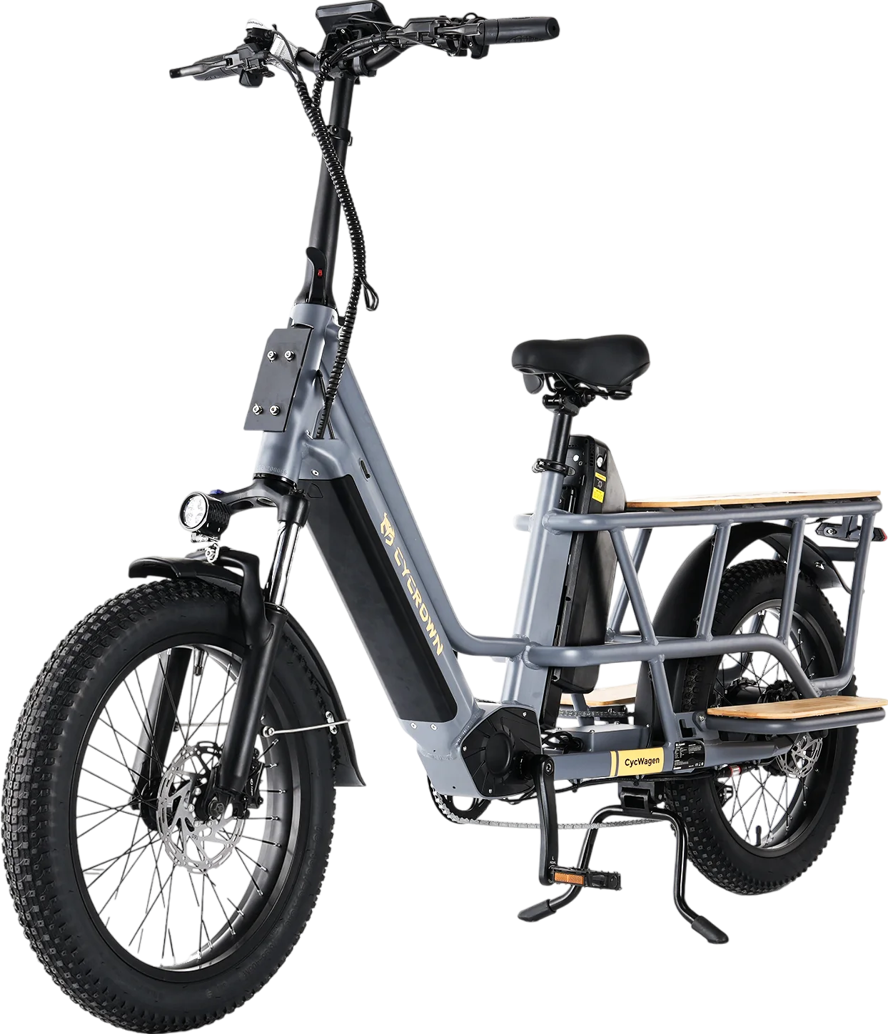 Cycrown CycWagen 48V Cargo Electric Bike with Dual Battery - 28 MPH & 120 Mile Range - Perfect for Urban Commuting, Grocery Shopping & Delivery Services